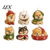 Christmas Tree Accessories Cute Puppies Advent Calendar, 24 Days Countdown Calendar with 2D Gift for Dog Lovers Flat Acrylic Pendants Hanging