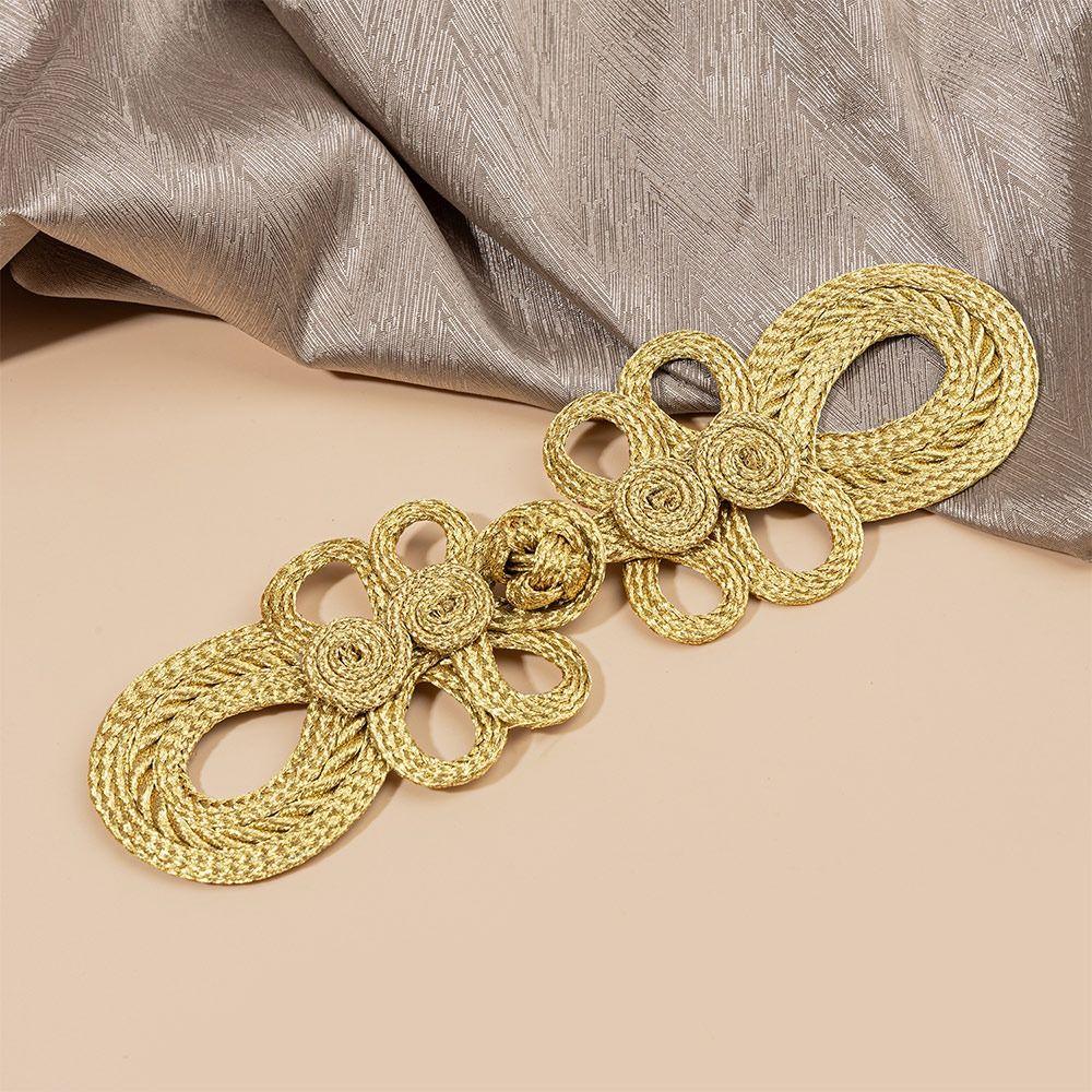 Golden Chinese Knot Buttons Flower Fastener Tang Suit Buttons Handcraft Accessories