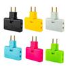 180 Degree Rotating EU Plug Converter with Three Extension Plugs, Mini Slim Wireless Outlet Adapter with Light for Convenience