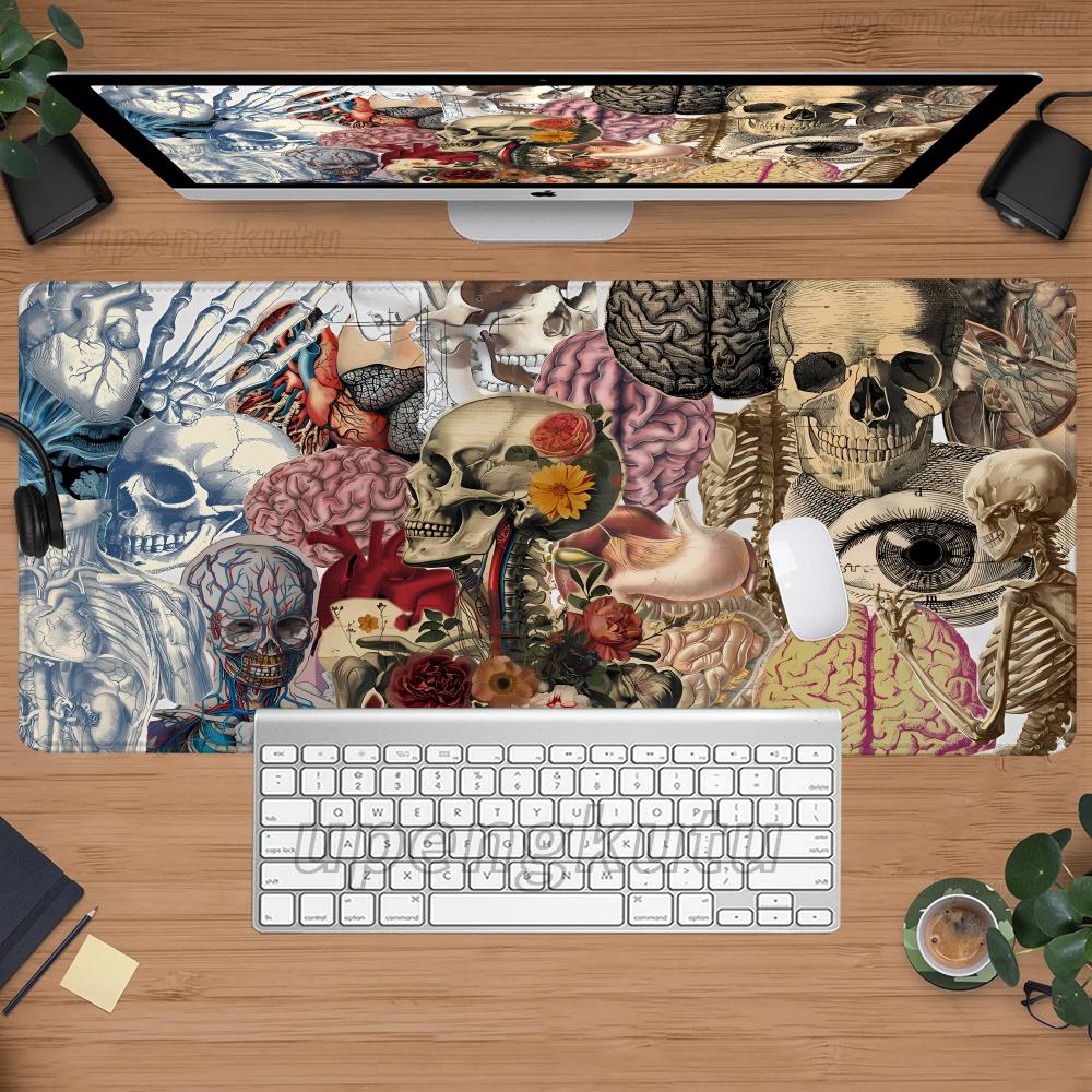 Anatomical diagrampatterned rubber antislip keyboard and mouse pad large size suitable for medical researchers antislip
