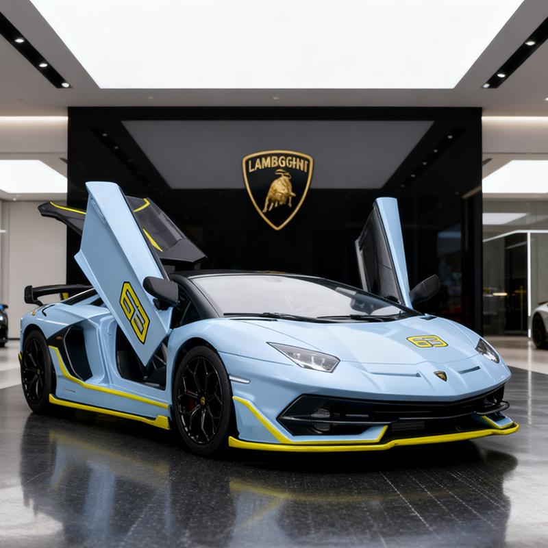 1/24 Lamborghini Aventador SVJ63 Металлическая модель автомобиля Игрушка Литье под давлением Металлическое литье Звук и свет Автомобиль-игрушка для детей Транспортное средство
