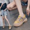 Genuine Leather 5cm Height Increasing Comfortable Flat Fashion Sneakers for Women Spring Autumn Daily Casual Walking Footwear