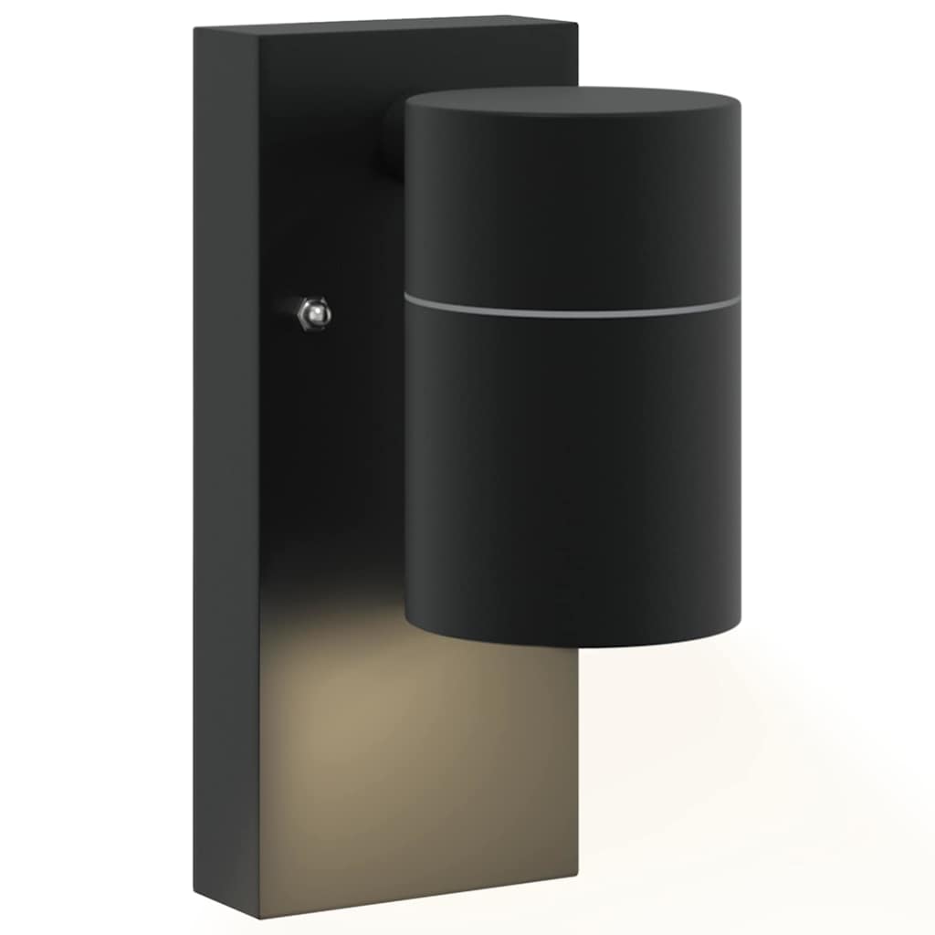 Outdoor Wall Lamp Black 6.5 x 10.5 x 16 cm Stainless Steel and Glass