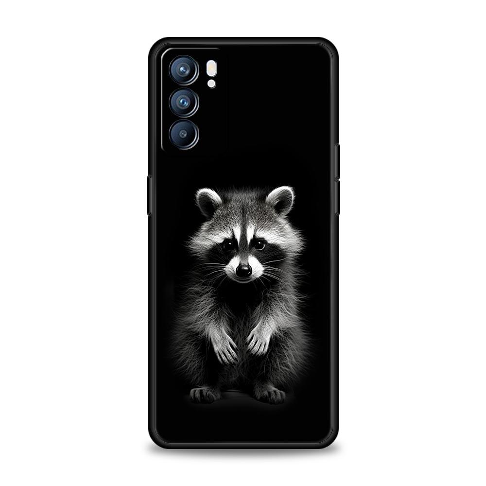 Raccoon Phone Case For Oppo A54 A53 A52 A15 A95 A16 A78 A79 A80 A98 4G Find X5 X6 Reno10 12 13 F Pro 5G Cover