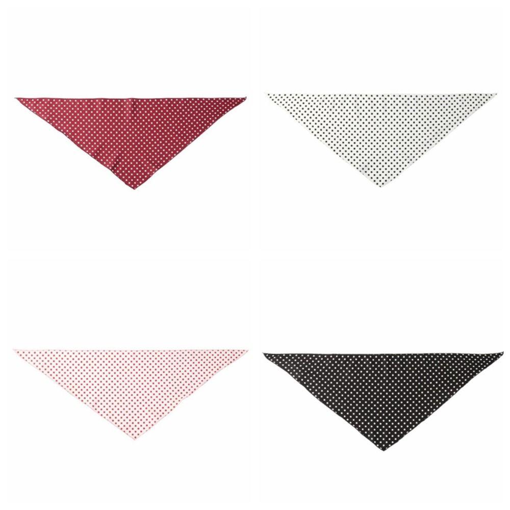 Thin Polka Dots Triangle Scarf Polyester Head Wraps Elegent Foulard Hair Band  Women