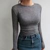 Spring Long Sleeve Casual T-shirt New Slim Women Solid Color Basic Tshirt Female 2024 Fashion Slim Undershirt Sexy Tee Shirts Blouse 60