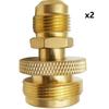 2Pcs 1LB Propane Tank Cansiter Regulator Adapter Connection To 3/8" Male Flare 5/8"-18UNF