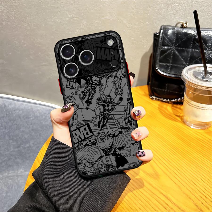 Задняя крышка-чехол для телефона для iPhone 17 Pro Max 16 Plus XS XR 11 14 17e 12 13 Mini Air 15 7 8 SE Логотип Героя Marvel