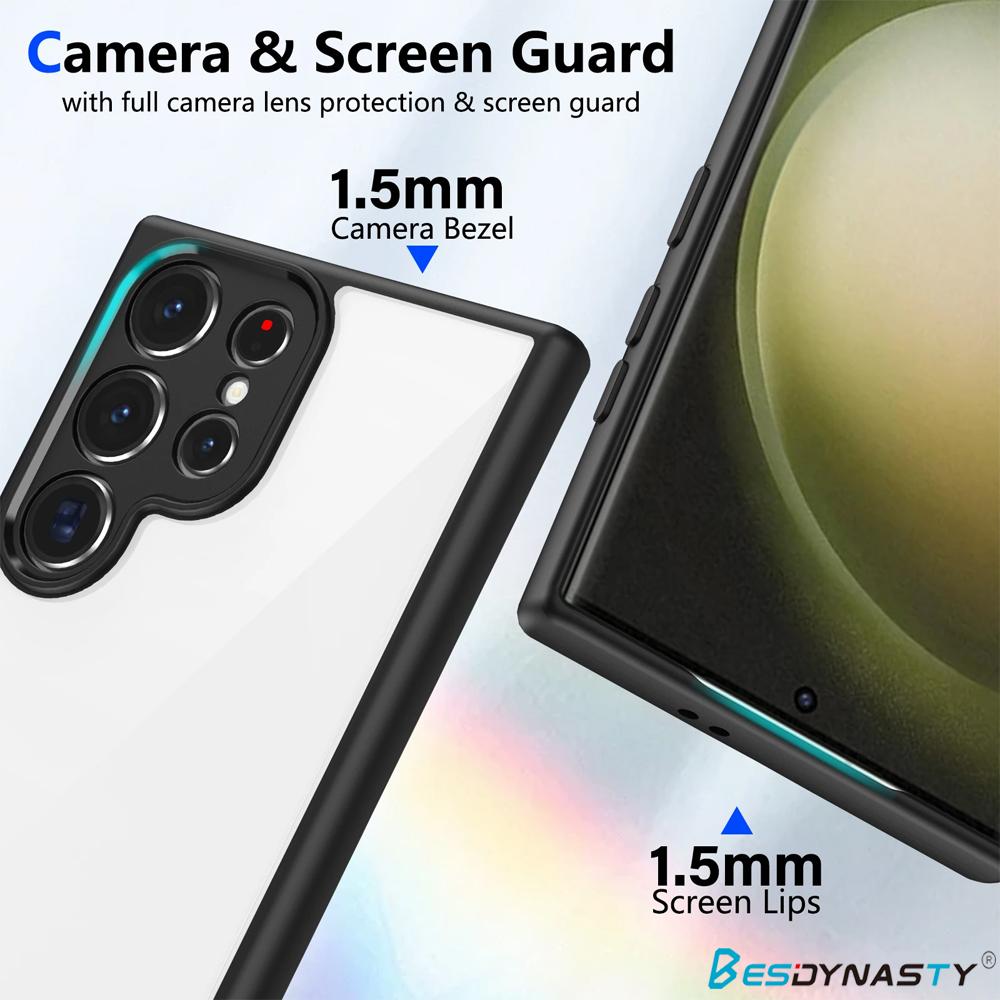 Роскошный матовый акриловый прозрачный жесткий чехол для Samsung Galaxy S25 Edge S24FE S23 Ultra Plus A56 A36 A25 A26 A24 A52S A16 A55 A35