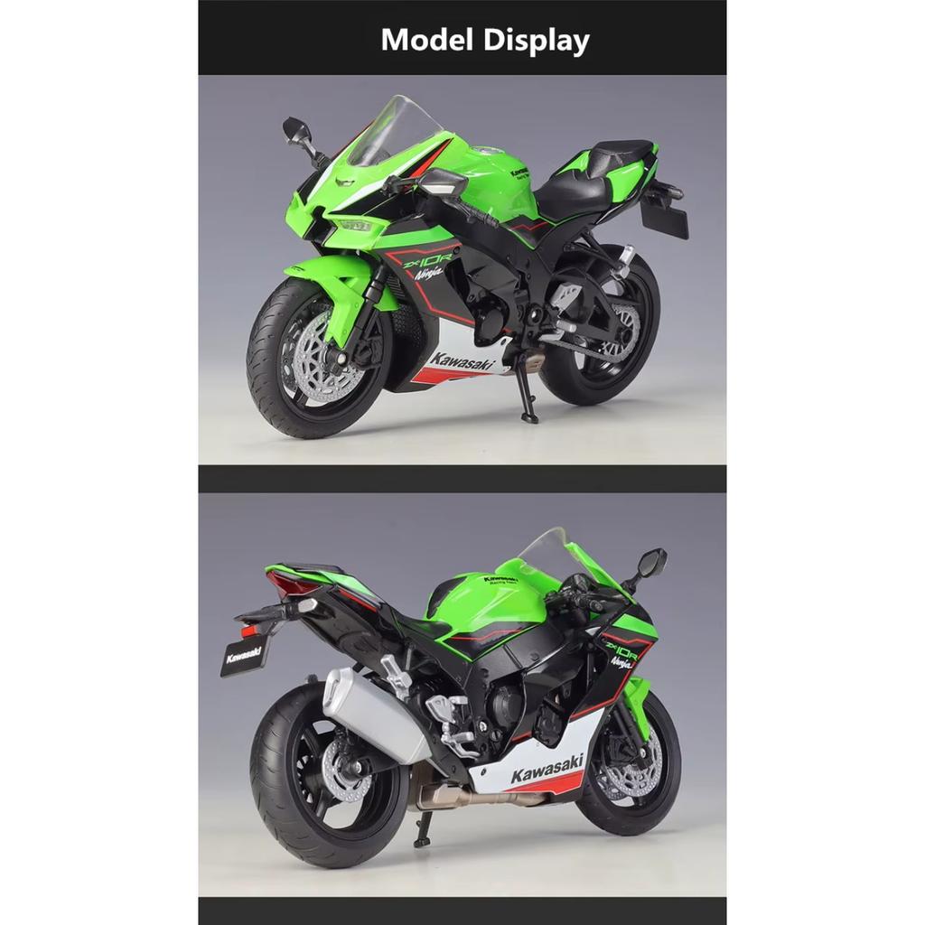 Welly 1/12 Scale 2021 Kawasaki Ninja ZX-10R Alloy Motorcycle Model Simulation Diecast Metal Scale Motorcycle Model Childrens Toy Gifts