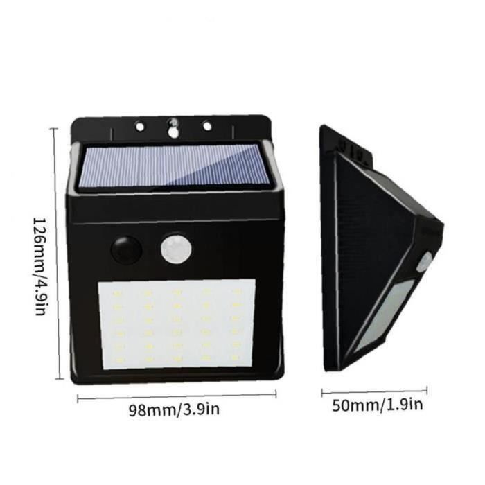 Солнечный настенный светильник - ZF08701 - Светодиодный - Датчик движения - Черный - Для улицы