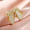Chic Slipper Shaped Stud Earrings for Girls Gold Color Luxury Trendy Cubic Zirconia Earrings Funny Women Fashion Jewelry