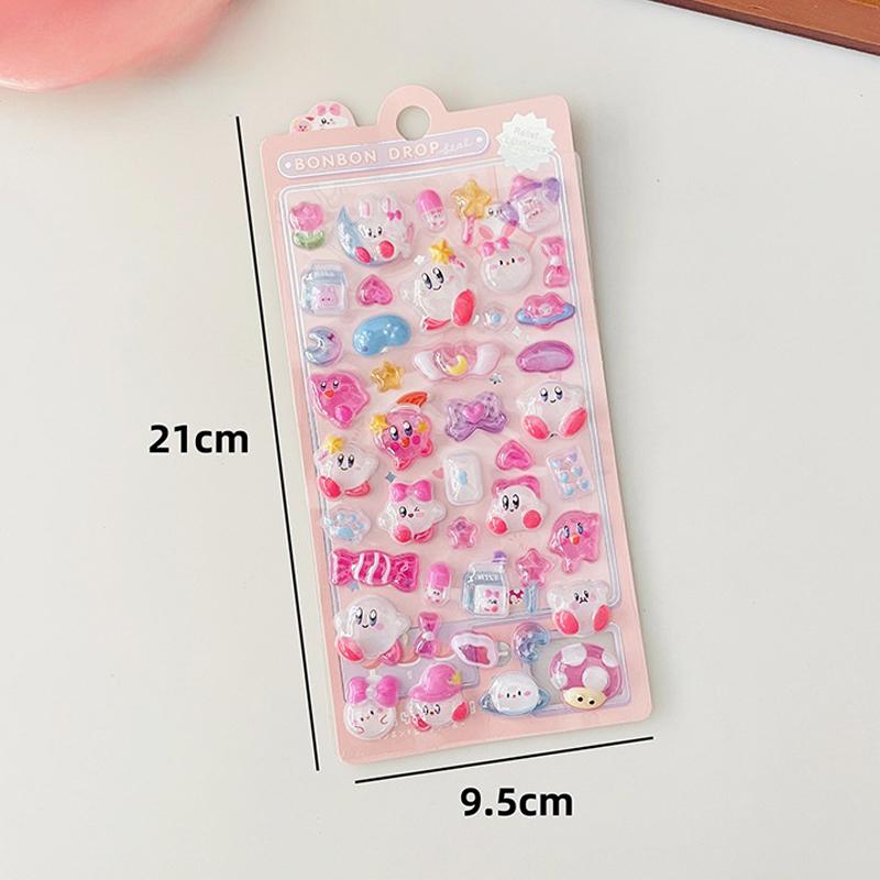 Милые 3D наклейки Мультяшные 3D Эстетичные наклейки для скрапбукинга Сделай сам Чехол для телефона Каваий Наклейки Канцелярские товары Корейские Декали Кристальная наклейка