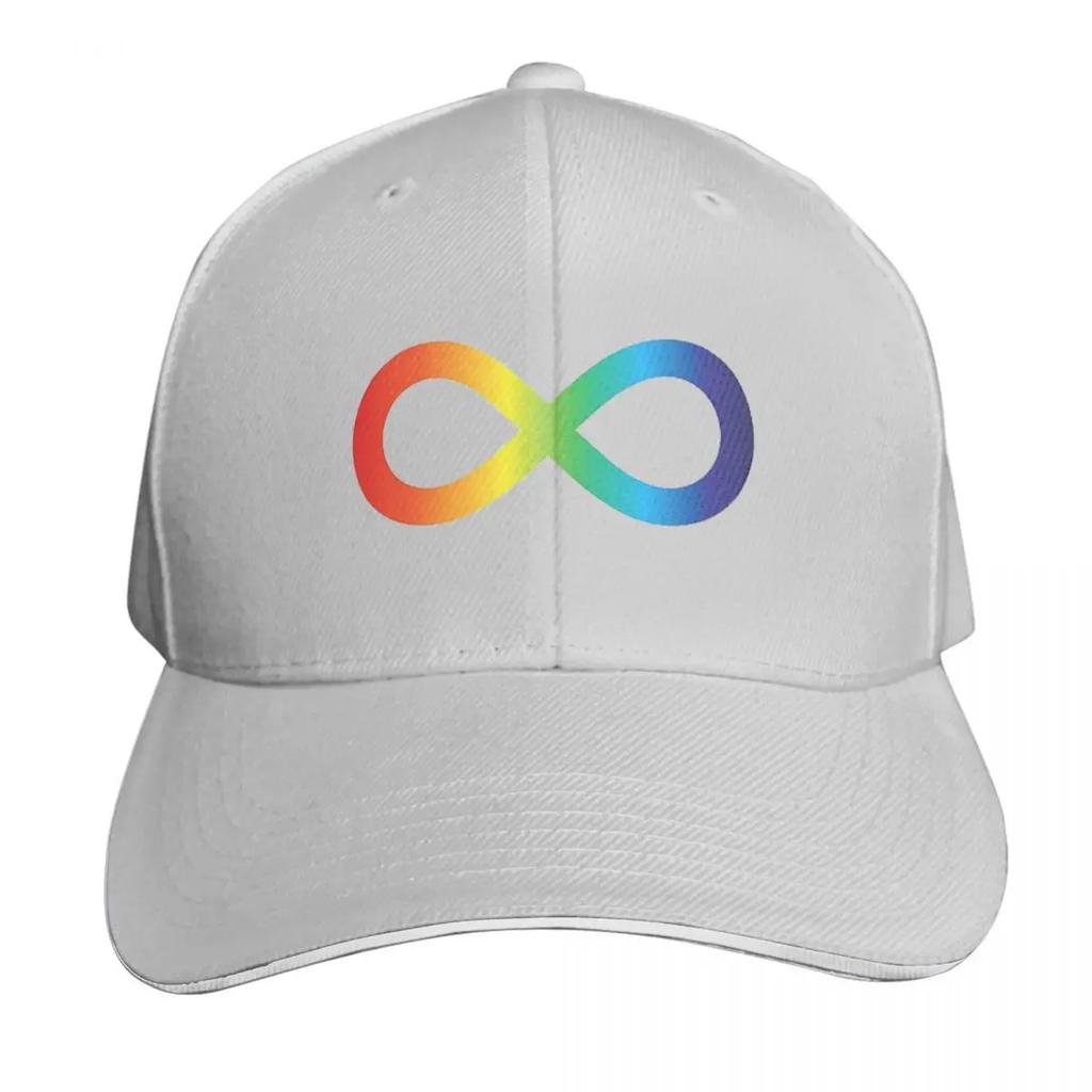 Rainbow Infinity Symbol Awareness Cap Fashion Casual Baseball Caps Adjustable Hat Summer Unisex Baseball Hats Polychromatic