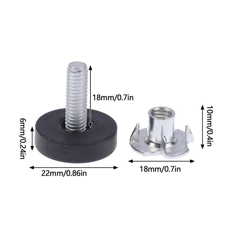 8Pcs Diy Accessories M6 Thread Adjustable Furniture Levelers Screw In Chair Feet Furniture Feet Leg Levelers Durable Easy To Use