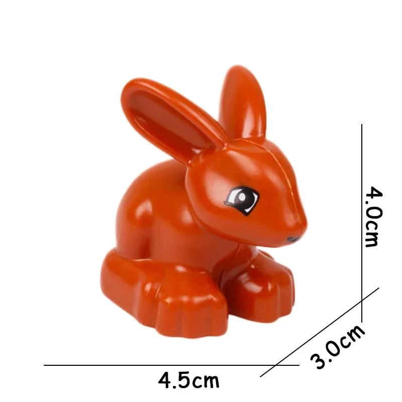 Big Size Building Blocks Animal Accessories Figures Farm Poultry Livestock Cat Rabbit Compatible Bricks Toys Children Kids Gifts