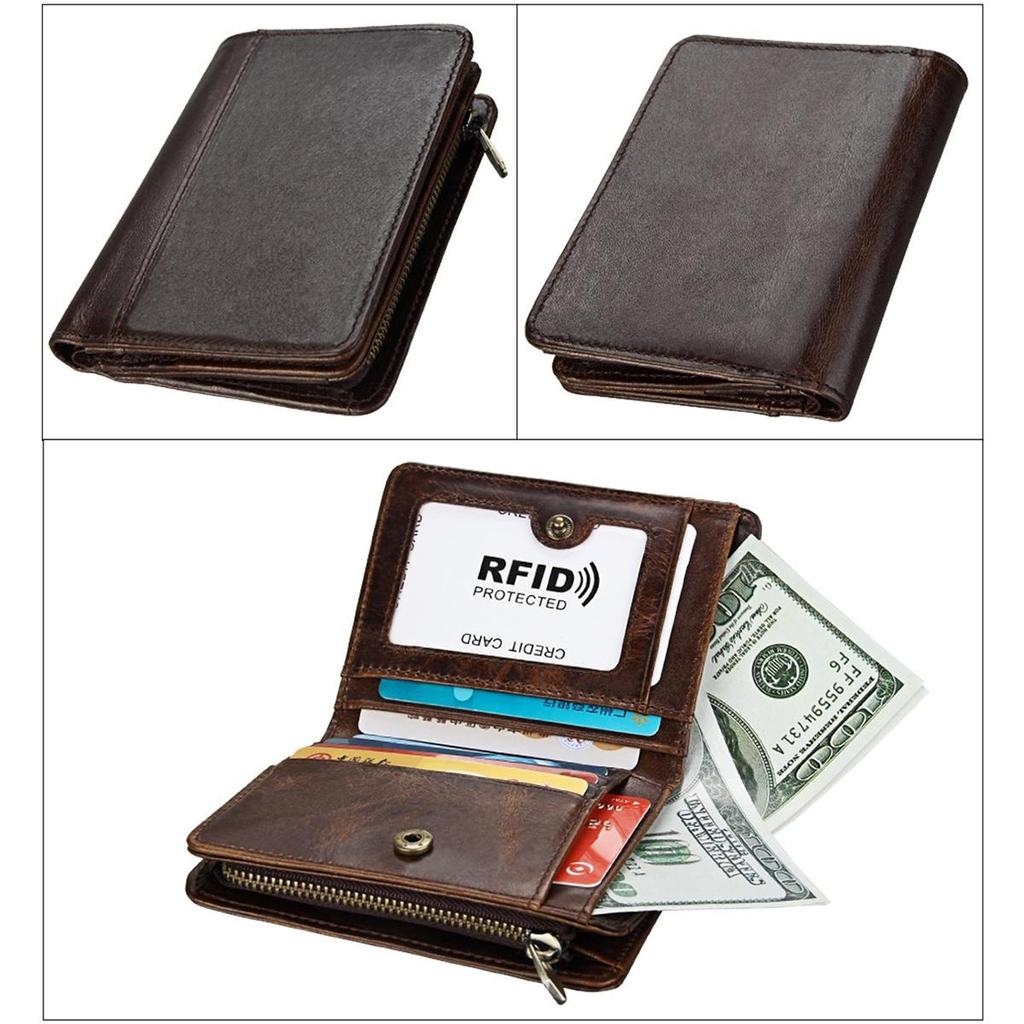 Мужской кошелек из натуральной кожи из воловьей кожи, карман для монет и держатель для карт, тонкие кошельки для мужчин, сумка для денег в стиле ретро для отдыха