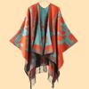 New Product Women's Autumn and Winter Warm Scarf Shawl Cape Fashion Jacquard Fringed Cape Office Warm Blanket