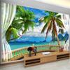 Blue Sky Beach Coconut Trees 3d Stereo Custom Photo Wallpaper Living Room Hotel Bedroom Home Decor 3d Mural