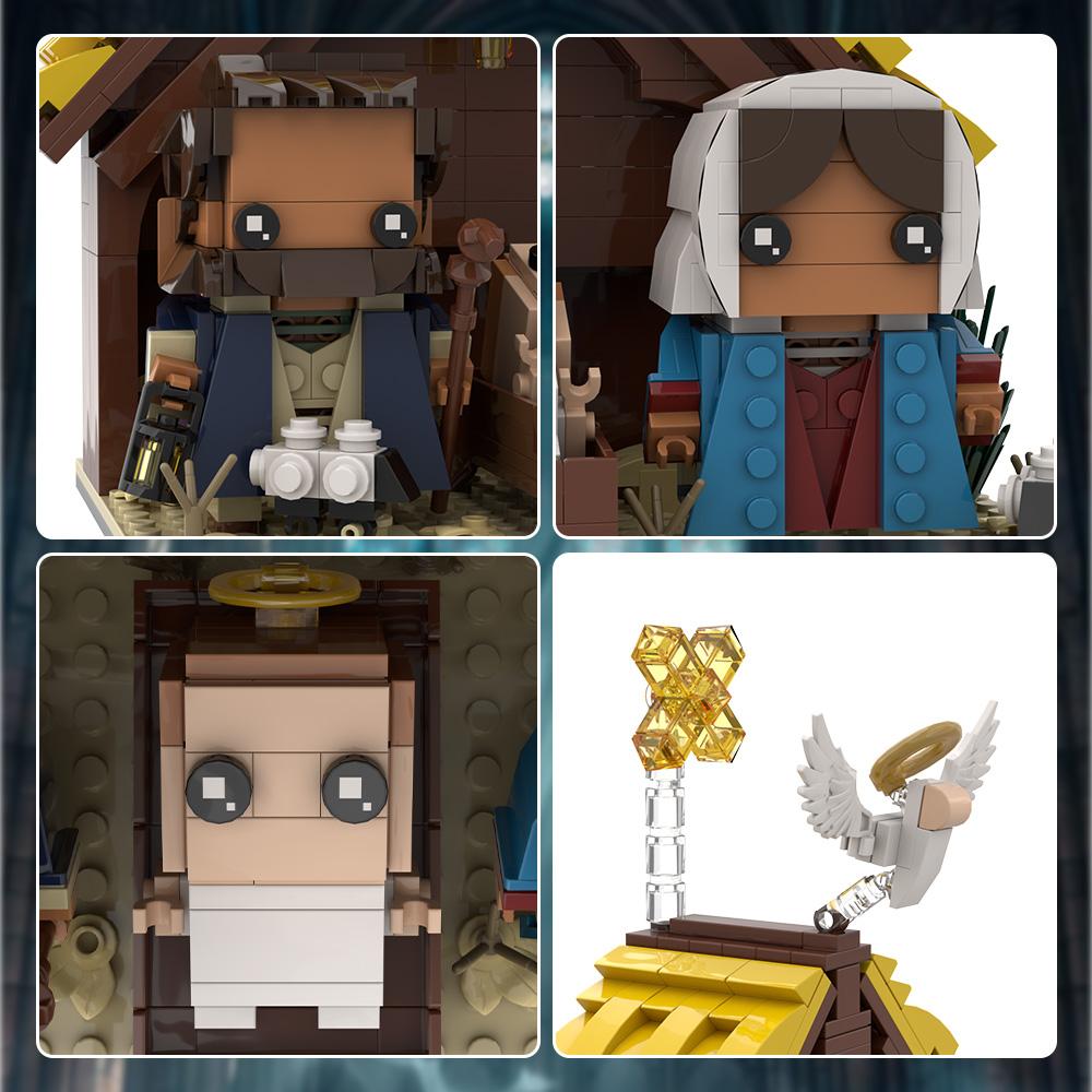 Gobricks Moc Христианство Бог пастырь Иисус Дом Кубики Распятие Рождение Рождество Иерусалим Строительные Блоки