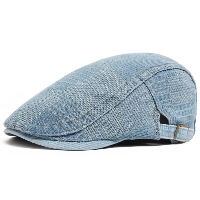 Denim Vintage Beret Men Newsboy Caps Summer Casual Women Forward Cap Cotton Visor Flat Hat Autumn Peaked Painter Hats