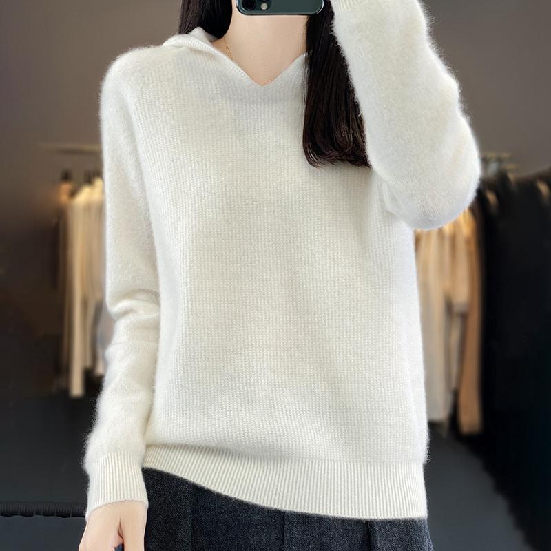 Женский кашемировый свитер Qinghe cashmere 30% кашемир 70% шерсть Женский осенне-зимний кашемировый свитер мягкий и теплый