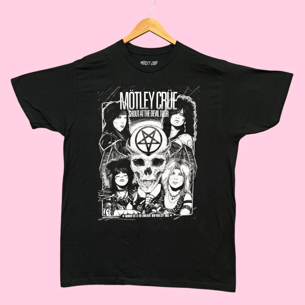 Motley Crue Shout at the Devil Tour Футболка с принтом хэви-метал группы XL