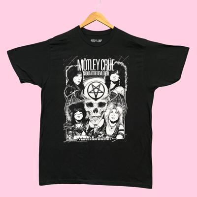 Motley Crue Shout at the Devil Tour Футболка с принтом хэви-метал группы XL