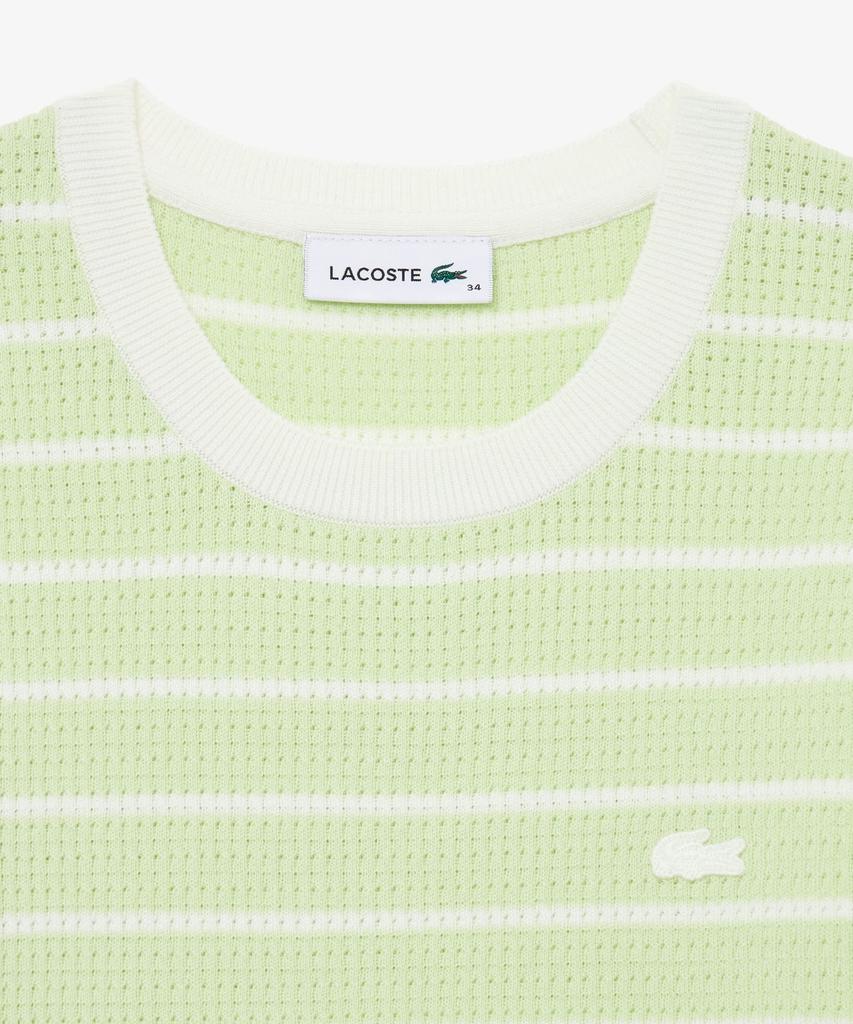 LACOSTE Женский свитер с вырезом-лодочкой и коротким рукавом, с отделкой «гребешок» Af900E-56G Bic