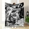 Black and White Pop Art Collage Warm Blanket - Flannel Blanket for Bedroom, Living Room, Sofa, and Nap Sofas