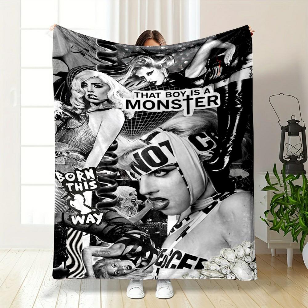 Black and White Pop Art Collage Warm blanket - Flannel blanket for bedroom, living room, sofa, and nap sofas