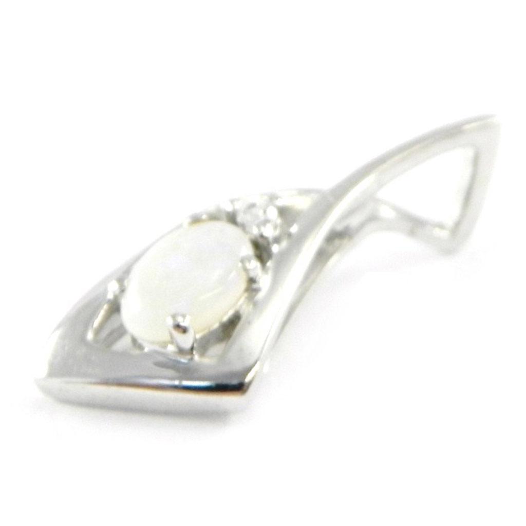 Les Trésors De Lily [E8671] - Handmade Silver Pendant 'Opal Goddess' Silver-white (rhodium-plated) - 20x8 Mm