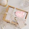 30pcs/pack Heart Pink Thank You Card For Supporting Business Package Decoration "Gorgeous Thanks" Business Card 6cm*7cm