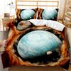 Planet Duvet Cover Universe Twin Bedding Set Solar System Outer Space Quilt Cover 3D Starry Sky Astronomy Polyester Bedding Set