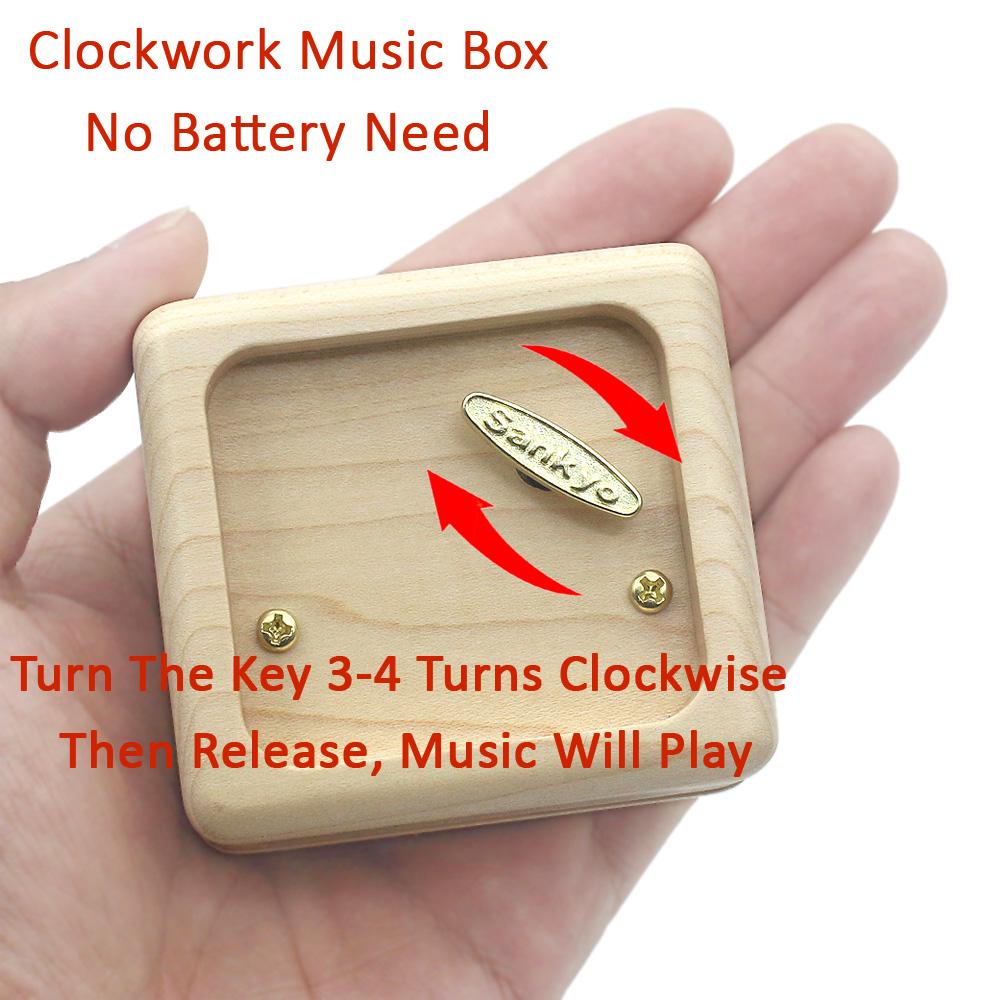 Professional Maple Wooden Music Box Movie Game Popular Melody Music Creative Marketing Gift Souvenir