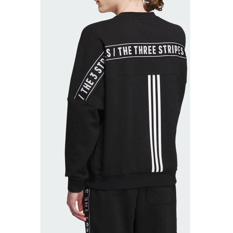 adidas Толстовка свободного кроя с круглым вырезом и топами унисекс с буквенным принтом, черная IK7359