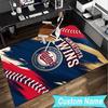 Custom Name Rug Neon Lights Minnesota Area Rug Suitable for Indoor And Outdoor,Carpets for Homes, Offices,Living Rooms,Home Decor,Christmas Gift