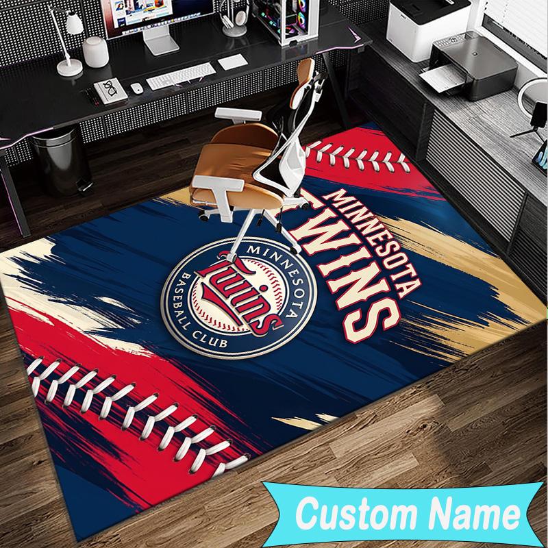 Custom Name Rug Neon Lights Minnesota Area Rug Suitable for Indoor And Outdoor,Carpets for Homes, Offices,Living Rooms,Home Decor,Christmas Gift