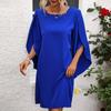 Женские платья 2025 Лето Кейп-рукав О-образный вырез шифоновое повседневное женское платье J893