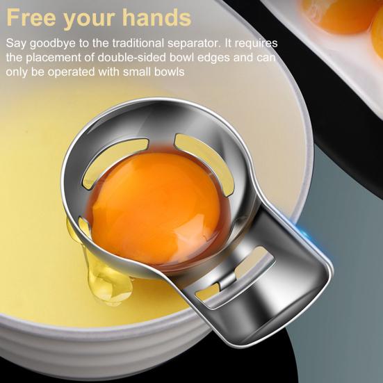 Stainless Steel Egg Yolk Separator Professional Grade Baking Tool with Hanging Hook Precision Filter Kitchen Gadget