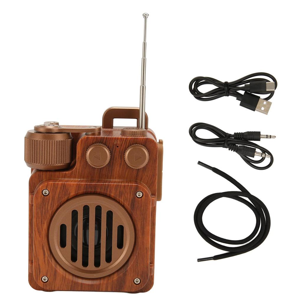 Ретро Bluetooth-динамик Радио Wood Grain HiFi Lossless Sound Поддержка U Disk Memory Card Bluetooth