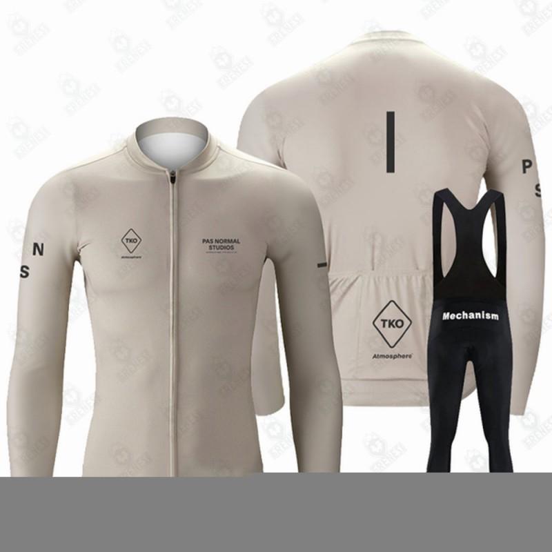 Men Women Thermal Fleece Cycling Set Long Sleeve Bib Pants Road MTB Winter Outdoor Sports