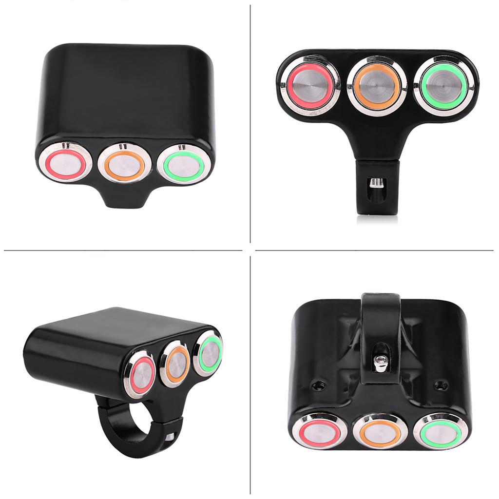 22 мм Переключатель на руль мотоцикла Фара Аварийка Тормоз Противотуманная фара ВКЛ ВЫКЛ со светодиодной подсветкой