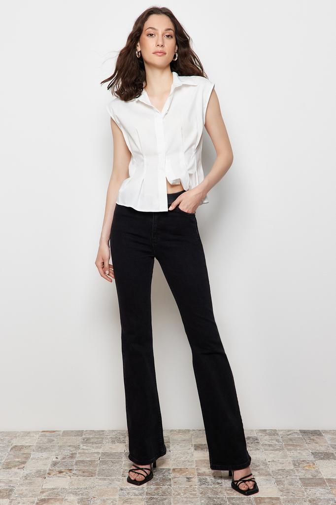 Women's Fashion Shirt Shirt Collar Long Striped Woven 100% Cotton Shirt