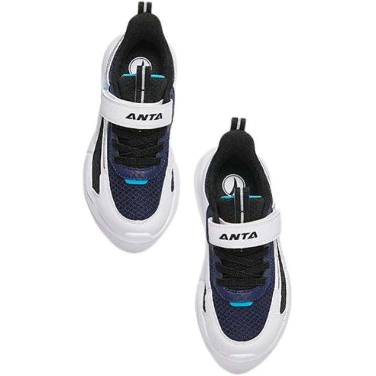Anta Comfortable Versatile Non-Slip Shock Absorbing Durable Low-Top Kids Running Shoes Kids Sneaker Black White Blue A312419908-3