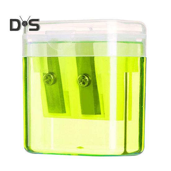 Double Hole Pencil Sharpener with Storage Box Premium Blade Home Office Kids Pencil Sharpener Stationery Supplies