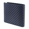 Inden Bill Compartment No Coin Navy Blue X Black Small Ring Chain Bi-fold Wallet, F, Purse, Deerskin, Lacquer, 2009-04-177