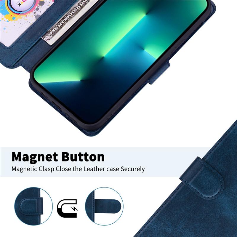 Высококачественный кожаный чехол-книжка-кошелек для Samsung Galaxy A14 A12 A34 A54 Xiaomi Redmi 12C 10C Xiaomi Mi Poco Apple iPhone Huawei Honor Мягкий чехол для телефона