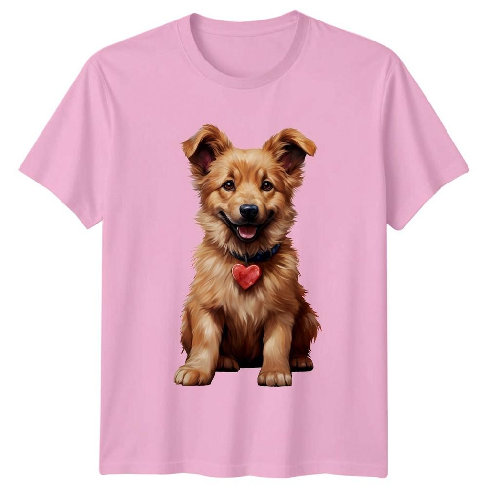 Happy Dog Puppy Animals Unisexs TShirt Unisexs Tee Heart Graphic Unisex Top