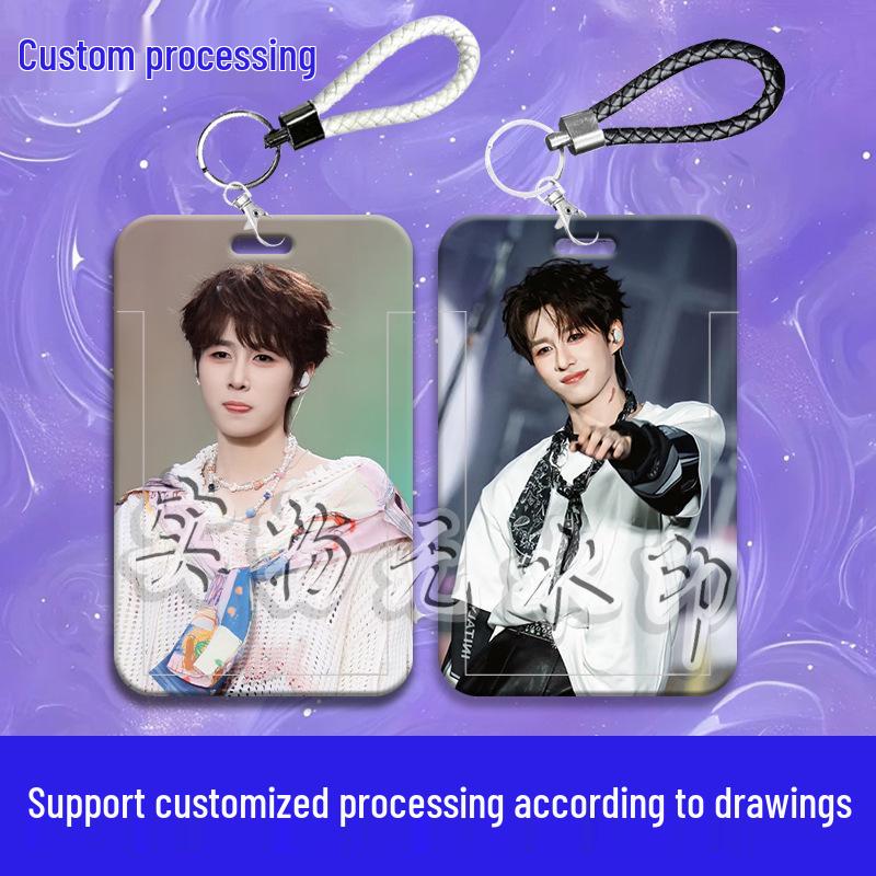Держатель для карт с выдвижной крышкой Zhuo Yuan: Защищает студенческие, продовольственные, пропускные и автобусные карты с помощью шнурка